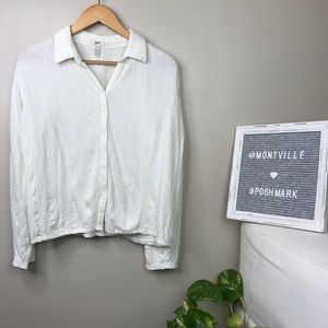 J Jill Stretch Long Sleeve Cream Colored Top